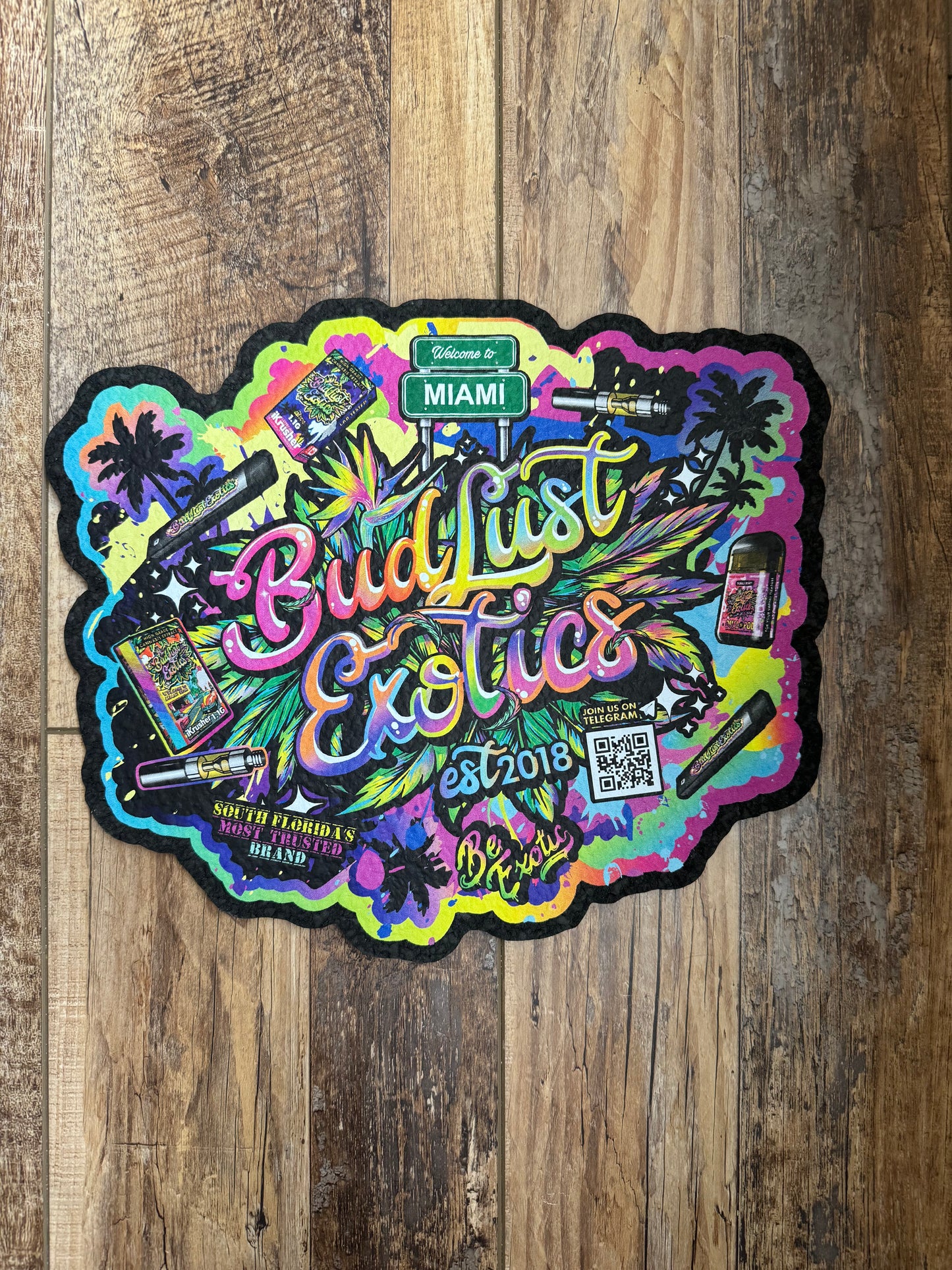 BudLust Exotics "Welcome to Miami" DabMat/MousePad